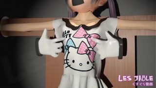 3D Anime Girl Nipple and Belly Tickled