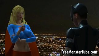 3D lesbian Catwoman getting her wet pussy licked