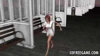 Busty 3D cartoon babe getting fucked by a zombie