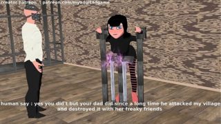 hotel transylvania mavis kidnapped and get electric ******* and spanking on ass