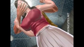 Sweet 3D hentai babe gets big jugs sucked