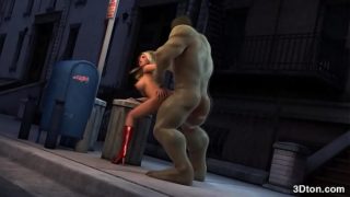Incredible Hulk fucks smoking hot blonde babe