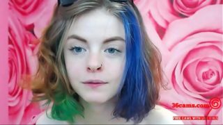 Hot Tattooed Girl with Dyed Hair Masturbate
