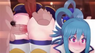 KonoSuba Aqua Double Penetration Creampie (HentaiSpark.com)