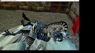 second life game 3d animation monster violating zebra furry