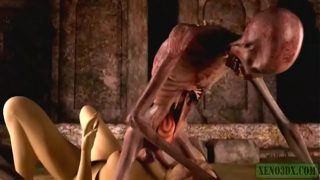 Graveyard’s Horny Guardian. Monster porn horrors 3D