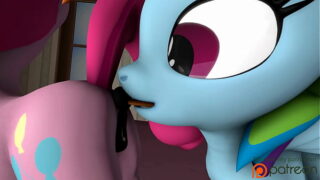 Fluttershy is Shrunk and Anal Vored by Giantess Twilight Sparkle and Rainbow Dash 3d SFM Animation