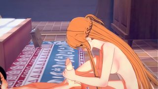 Sword Art Online Hentai – Asuna handjob and footjob to Kirito – Japanese Asian Manga Anime Film Game Porn