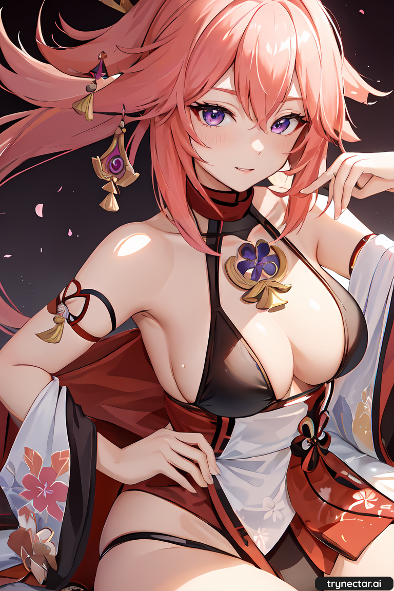 ai_generated genshin_impact hentai waifu2x yae_miko_(genshin_impact)