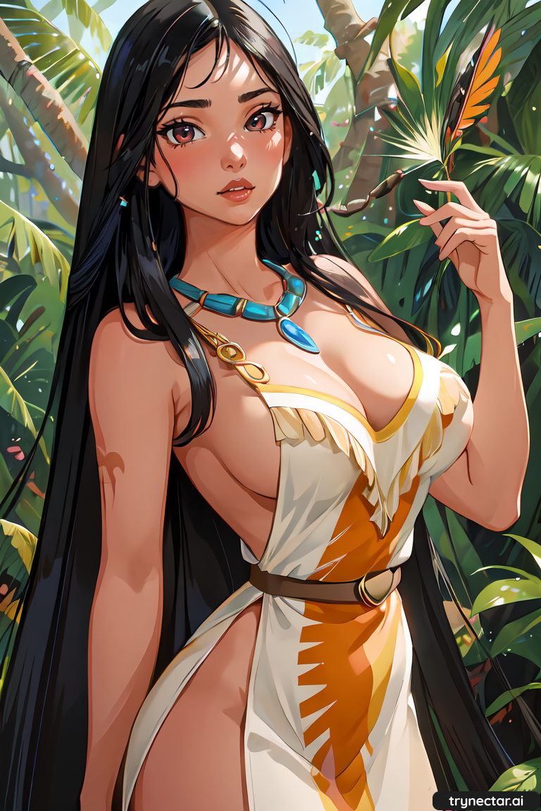 1girl ai_generated breasts disney female_only hentai nsfw pocahontas pocahontas_(character) solo_female trynectar.ai
