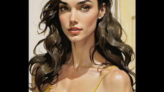 Comic About A Depraved Stepmom Whore In A Yellow Short Dress /Housewife Farts In Her Lover’s Face / VERTICAL VERSION