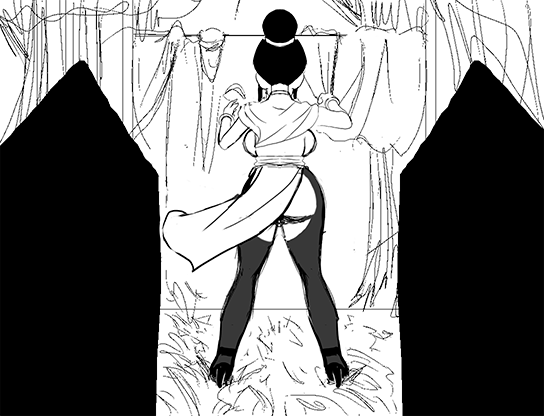 1girl anime anime_milf backboob big_breasts black_eyes black_hair breasts chichi dragon_ball dragon_ball_z female_focus female_only gif high_res human milk_(dragonball_z) naughty_turtle patreon patreon_paid patreon_reward solo_female wind