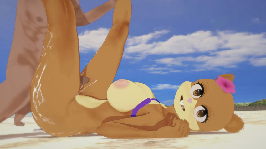 16:9 16:9_aspect_ratio 1boy 1boy1girl 1girl after_sex animal_ears animal_nose anime anthro bare_shoulders beach big_breasts bra bra_lift breasts cartoon cum cum_on_legs erect_nipples flower hair_flower happy human_on_anthro interspecies legs legs_held_open legs_held_up looking_at_viewer looking_pleasured male/female male_human/female_anthro nipples on_sand open_eyes outside penis_tip sand sandy_cheeks sharp_teeth shoulders smile spongebob_squarepants squirrel teeth