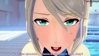Samus Aran fucking behind the pool | 3 | Metroid | Full & POV on Sheer & PTRN: Fantasyking3