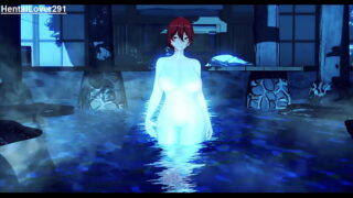 Himeko cogida en las aguas termales [Seru]